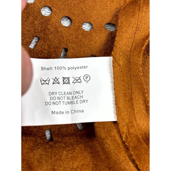 Relish Noless Faux Suede Fringe Vest Womens Small Brown Open Front Hippie - Picture 7 of 9